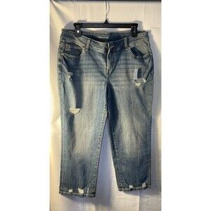 Maurices Jeans Cropped Capri Womens 12 Straight Distressed Denim
